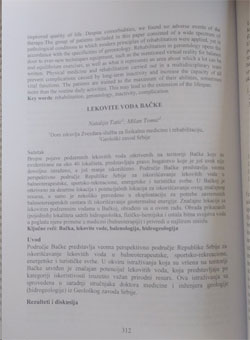 Лековите воде Бачке - 23 Конгрес физикалне и рехабилитационе медицине Србије